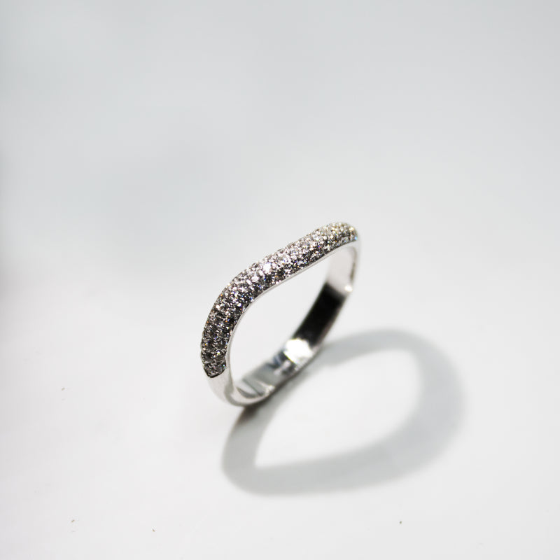 Anello Onda Pavé