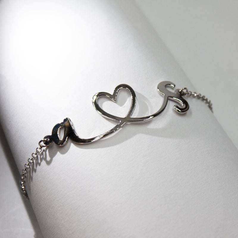 Bracciale iniziali con cuore