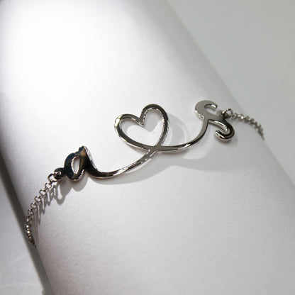 Bracciale iniziali con cuore