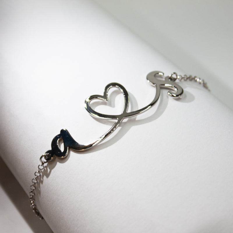 Bracciale iniziali con cuore