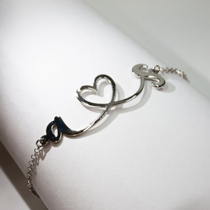 Bracciale iniziali con cuore