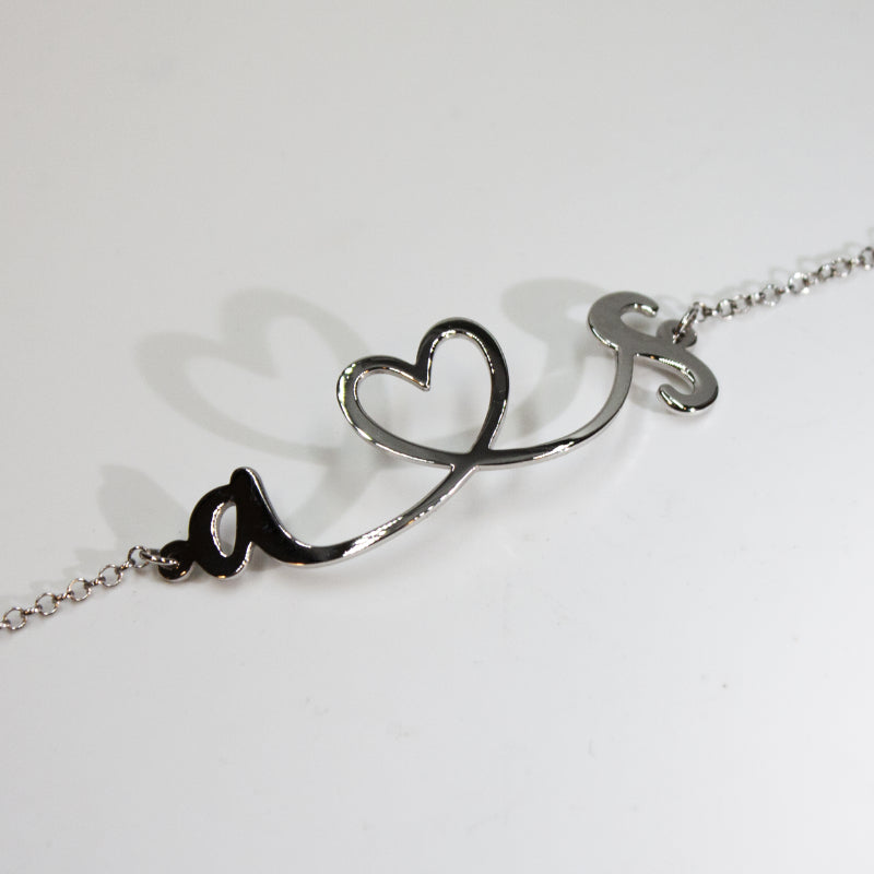 Bracciale iniziali con cuore