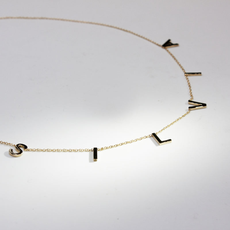 Collana oro giallo lettere