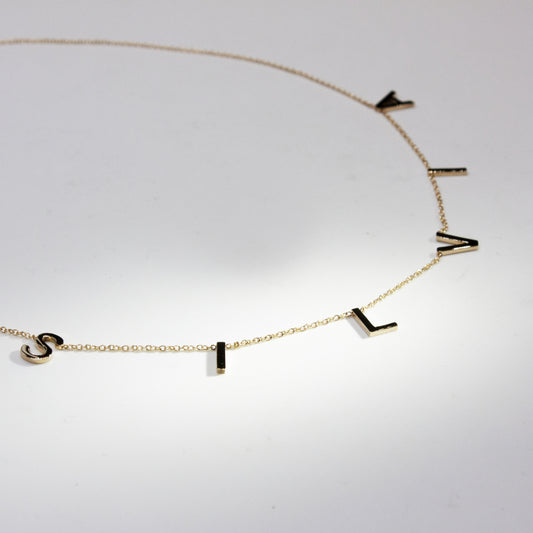 Collana oro giallo lettere